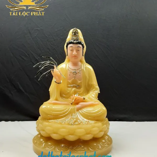 Tượng Mẹ Quán Thế Âm Bồ Tát bằng đá thạch anh QA-SP031