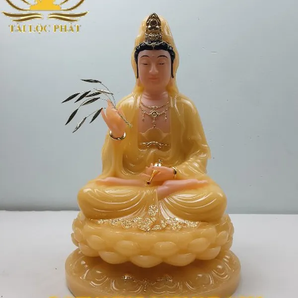 Tượng Mẹ Quán Thế Âm Bồ Tát bằng đá thạch anh QA-SP031