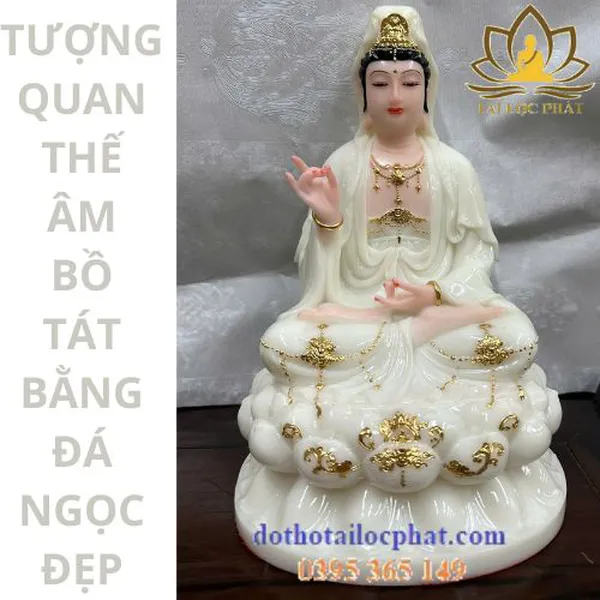 Tượng mẹ quan âm màu trắng đẹp