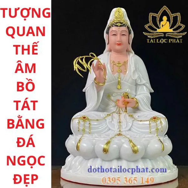 Tượng mẹ quan âm màu trắng đẹp