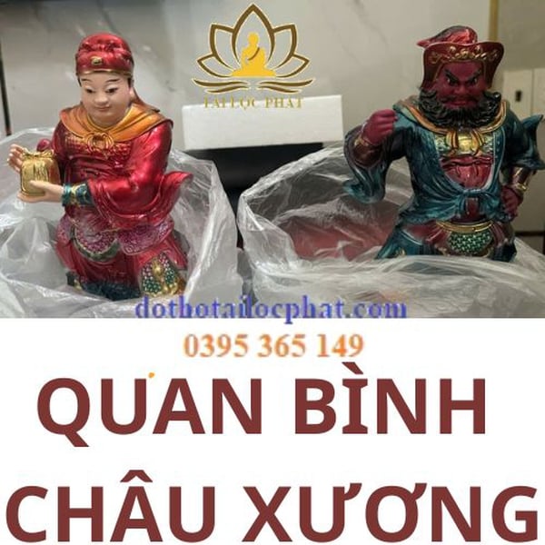 Tượng Châu Xuong Quan Bình bằng bột đá