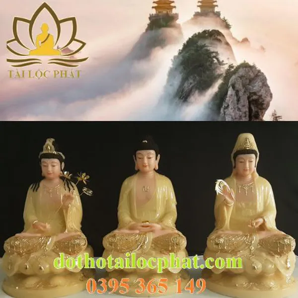 Tượng tây phương tam thánh đẹp từ bi