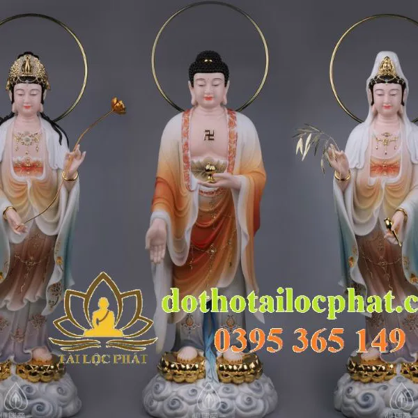 Bộ tây phương tam thánh đứng có hào quang