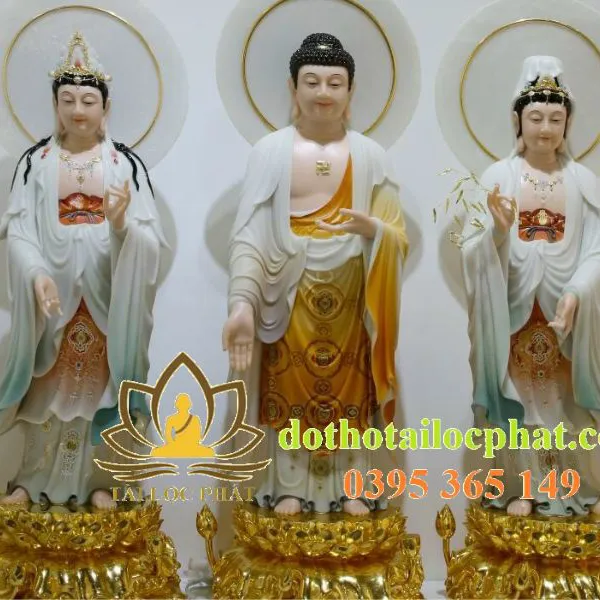 Bộ tây phương tam thánh đứng có hào quang