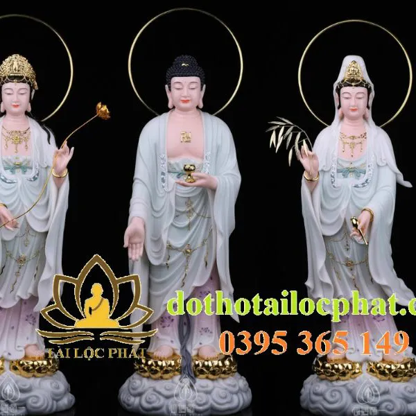 Bộ tây phương tam thánh đứng có hào quang