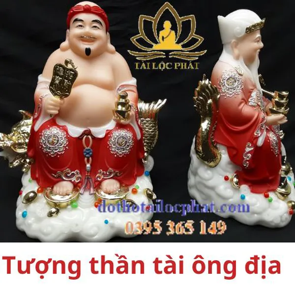 Tượng Thần Tài Thổ Địa màu đỏ hợp mệnh hỏa nhất
