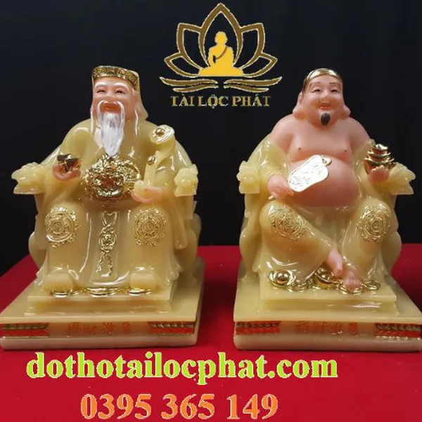 Tượng Ông Địa Thần Tài bằng bột đá thạch anh TD-033