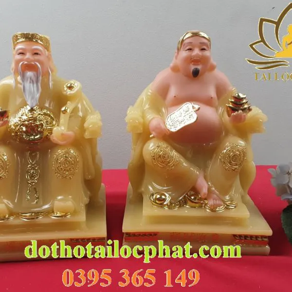 Tượng Ông Địa Thần Tài bằng bột đá thạch anh TD-033