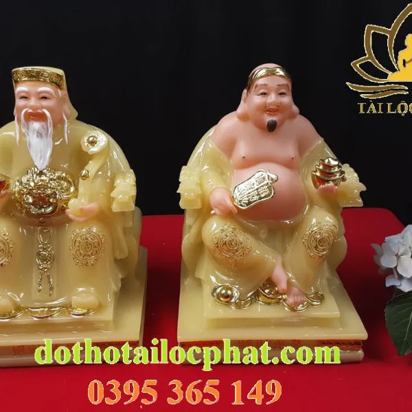 Tượng Ông Địa Thần Tài bằng bột đá thạch anh TD-033