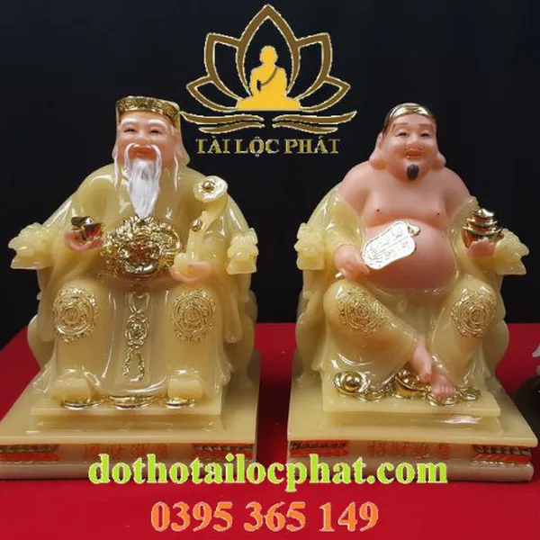 Tượng Ông Địa Thần Tài bằng bột đá thạch anh TD-033