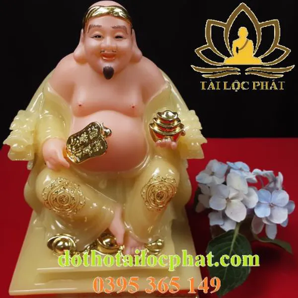 Tượng Ông Địa Thần Tài bằng bột đá thạch anh TD-033