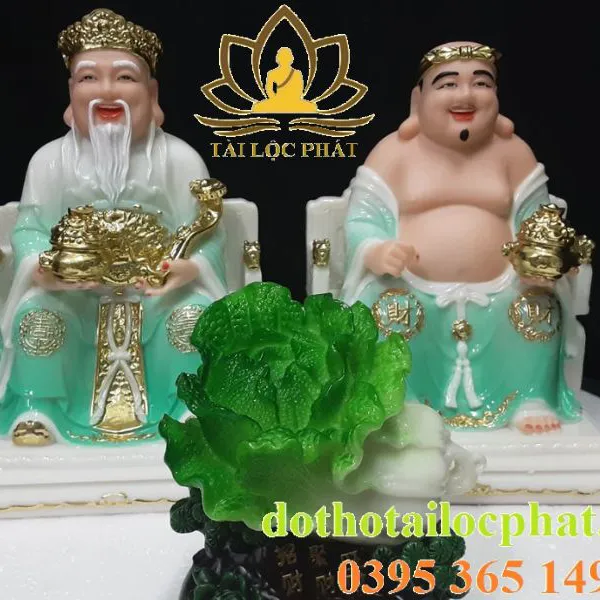 Tượng ông địa thần tài xanh ngọc đẹp hoan hỉ ODTT-007
