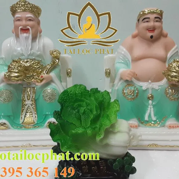 Tượng ông địa thần tài xanh ngọc đẹp hoan hỉ ODTT-007