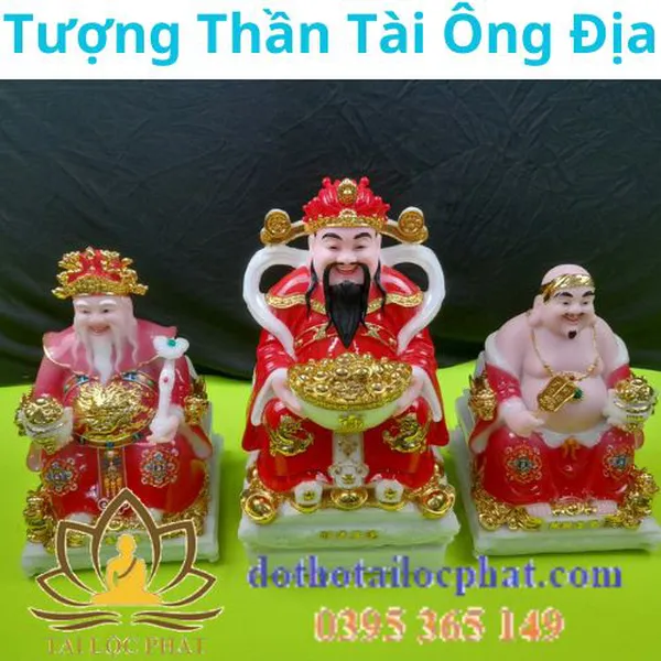 Tượng thần tiền ôm chậu vàng đế vuông
