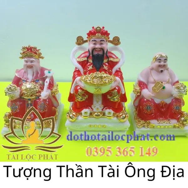 Tượng thần tiền ôm chậu vàng đế vuông
