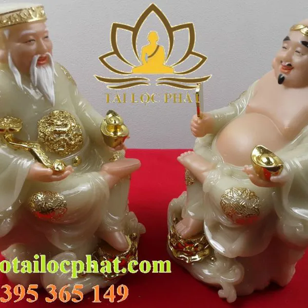 Tượng Thần Tài Thổ Địa bằng đá ngọc cao cấp