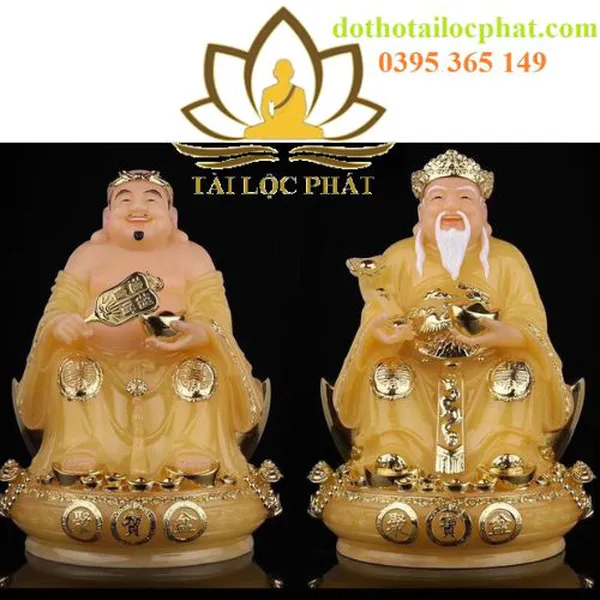 Tượng Ông Địa Thần Tài bằng bột đá thạch anh TD-033
