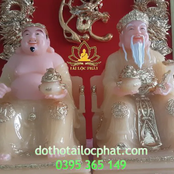 Tượng Ông Địa Thần Tài bằng đá thạch anh TD011