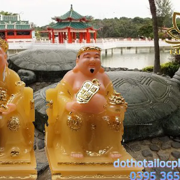 Tượng Ông Địa Thần Tài bằng đá thạch anh TD011