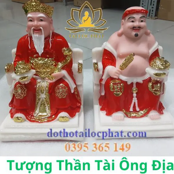 Tượng Thần Tài Thổ Địa màu đỏ hợp mệnh hỏa nhất