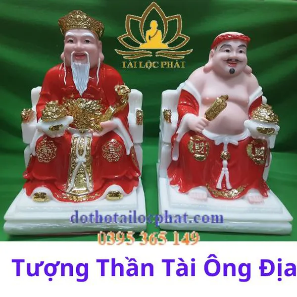 Tượng Thần Tài Thổ Địa màu đỏ hợp mệnh hỏa nhất
