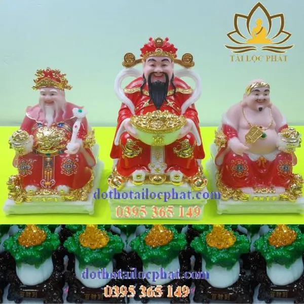 Tượng thần tài thần tiền ông địa đỏ đẹp