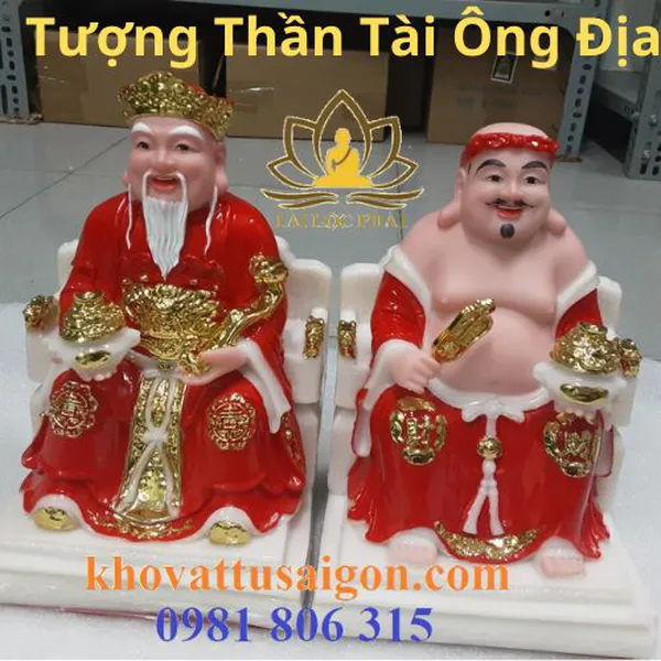 Tượng Thần Tài Thổ Địa màu đỏ hợp mệnh hỏa nhất