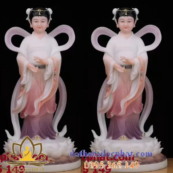 Mẫu tượng Tiên Đồng Ngọc Nữ đẹp bằng bột đá