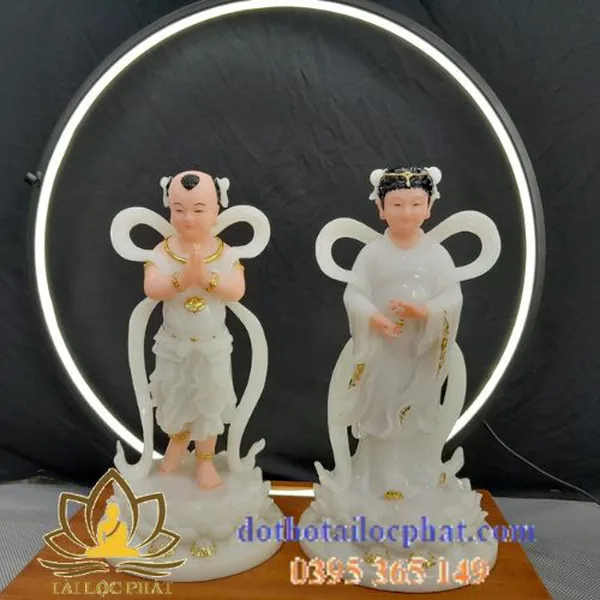 Mẫu tượng Tiên Đồng Ngọc Nữ đẹp bằng bột đá