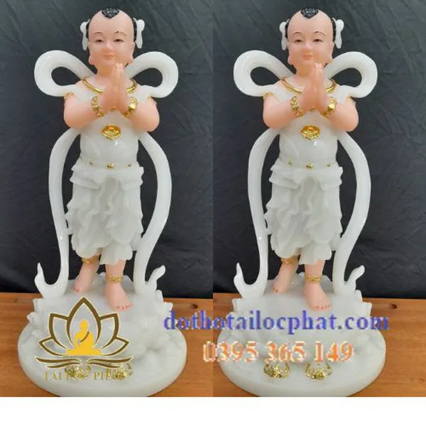 Mẫu tượng Tiên Đồng Ngọc Nữ đẹp bằng bột đá
