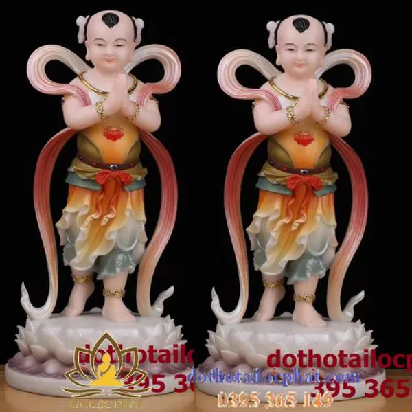 Mẫu tượng Tiên Đồng Ngọc Nữ đẹp bằng bột đá