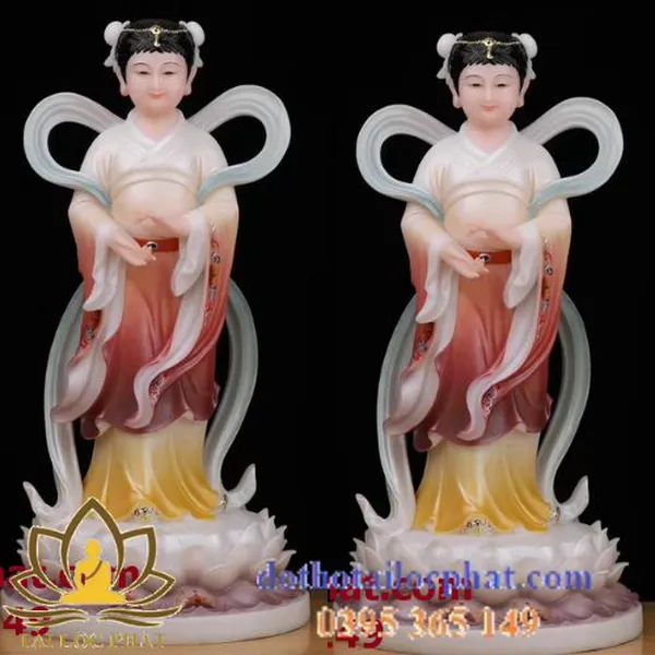 Mẫu tượng Tiên Đồng Ngọc Nữ đẹp bằng bột đá