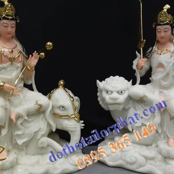 Tượng Văn Thù - Phổ Hiền Bồ Tát