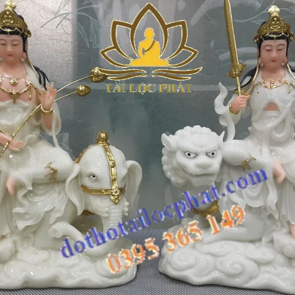 Tượng Văn Thù - Phổ Hiền Bồ Tát