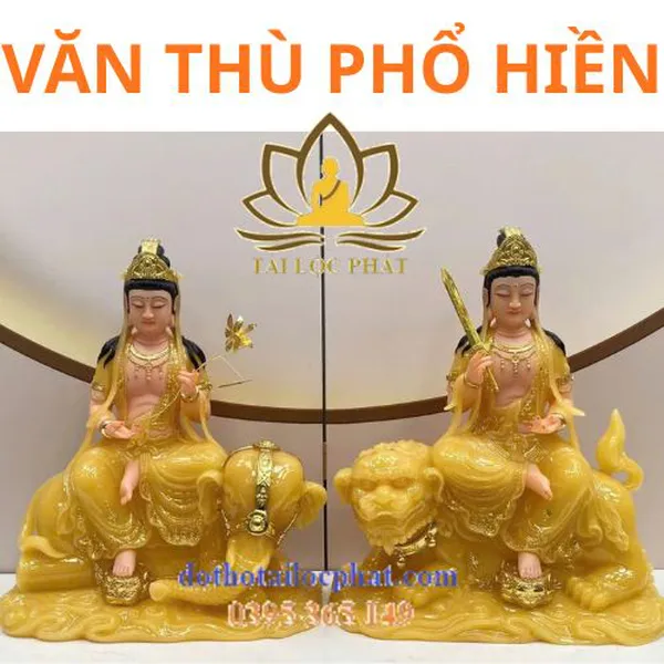 Tượng Văn Thù Phổ Hiền bồ tát đẹp