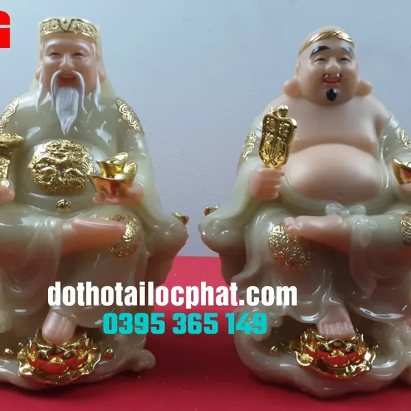 Tượng Thần Tài Thổ Địa bằng đá ngọc cao cấp