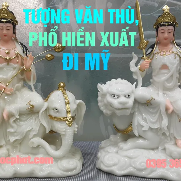 Tượng Văn Thù - Phổ Hiền Bồ Tát