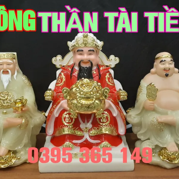 Tượng Thần Tài Thổ Địa bằng đá ngọc cao cấp