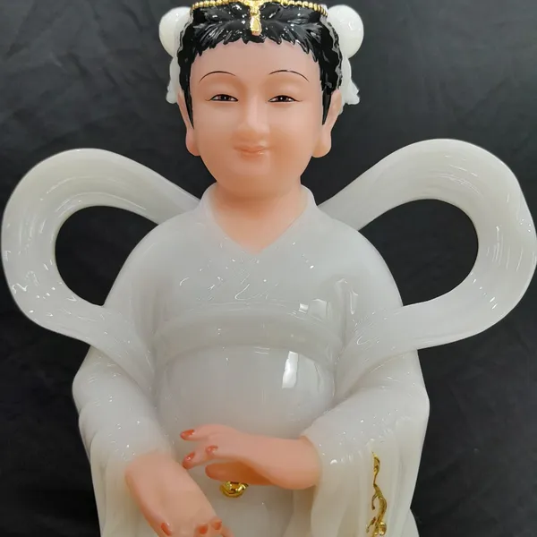 Tượng Tiên Đồng Ngọc Nữ đá ngọc cao 30cm