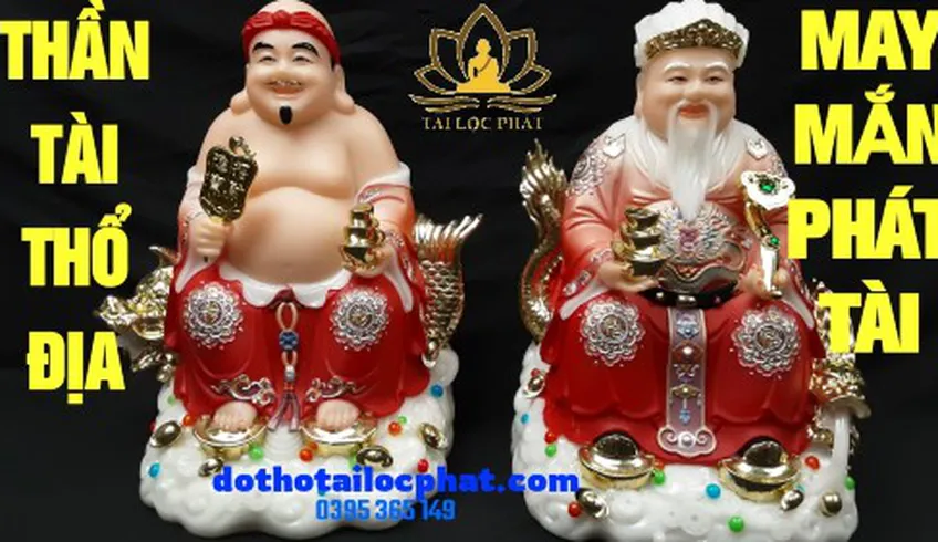 Tượng Ông Địa Thần Tài cho người mệnh mộc