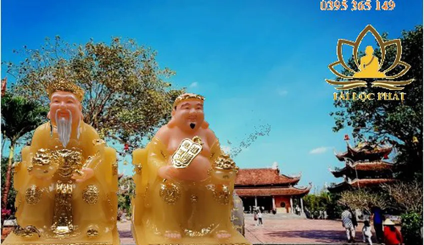 Giá tượng Ông Địa Thần Tài bằng đá thạch anh