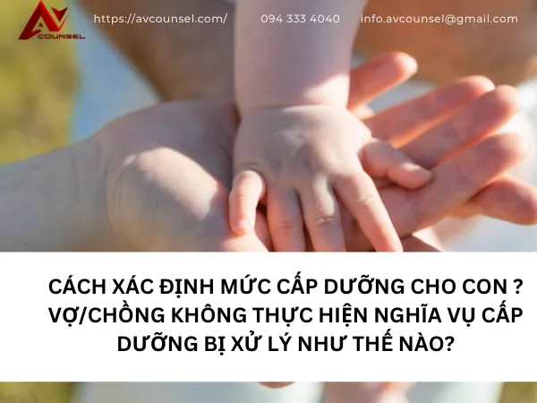 CÁCH XÁC ĐỊNH MỨC CẤP DƯỠNG CHO CON ? VỢ/CHỒNG KHÔNG THỰC HIỆN NGHĨA VỤ CẤP DƯỠNG BỊ XỬ LÝ NHƯ THẾ NÀO?