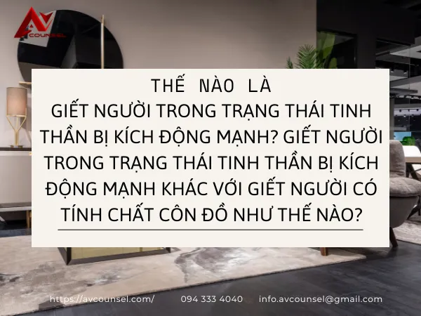 THẾ NÀO LÀ GIẾT NGƯỜI TRONG TRẠNG THÁI TINH THẦN BỊ KÍCH ĐỘNG MẠNH? GIẾT NGƯỜI TRONG TRẠNG THÁI TINH THẦN BỊ KÍCH ĐỘNG MẠNH KHÁC VỚI GIẾT NGƯỜI CÓ TÍNH CHẤT CÔN ĐỒ NHƯ THẾ NÀO?