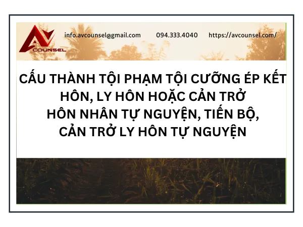 CẤU THÀNH TỘI PHẠM TỘI CƯỠNG ÉP KẾT HÔN, LY HÔN HOẶC CẢN TRỞ HÔN NHÂN TỰ NGUYỆN, TIẾN BỘ, CẢN TRỞ LY HÔN TỰ NGUYỆN