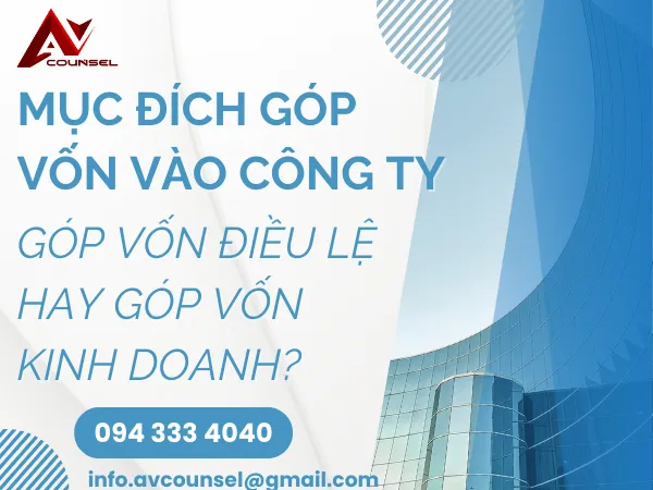 MỤC ĐÍCH GÓP VỐN VÀO CÔNG TY: GÓP VỐN ĐIỀU LỆ HAY GÓP VỐN KINH DOANH?