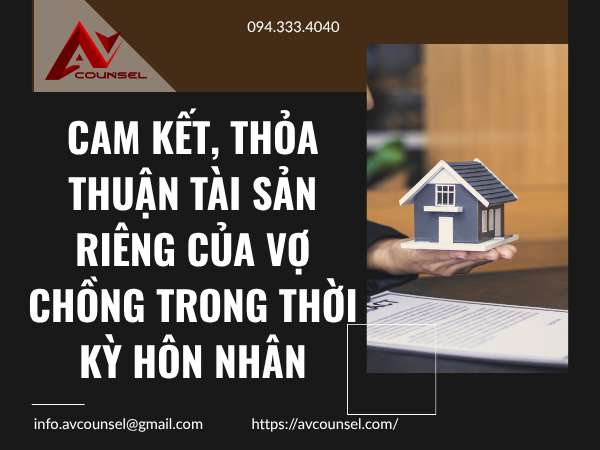 CAM KẾT, THỎA THUẬN TÀI SẢN RIÊNG CỦA VỢ CHỒNG TRONG THỜI KỲ HÔN NHÂN
