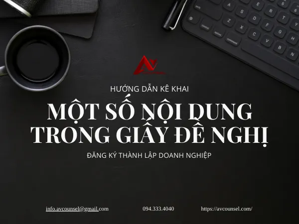 HƯỚNG DẪN KÊ KHAI MỘT SỐ NỘI DUNG TRONG GIẤY ĐỀ NGHỊ ĐĂNG KÝ THÀNH LẬP DOANH NGHIỆP
