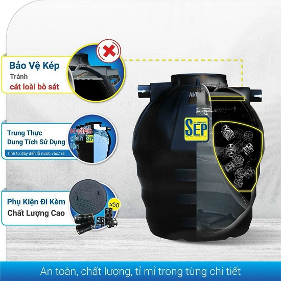 Cấu tạo Bể phốt nhựa Thái Lan Cấu tạo Bể phốt nhựa Thái Lan