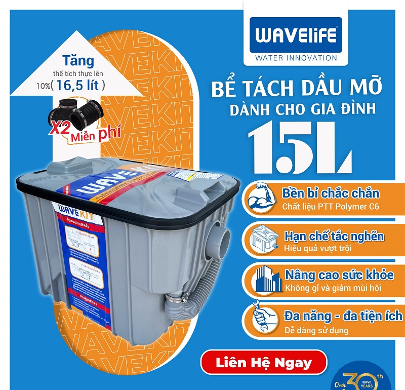 Bể tách dầu mỡ Wavekit - Giái pháp xanh nhà Bếp Bể tách dầu mỡ Wavekit - Giái pháp xanh nhà Bếp