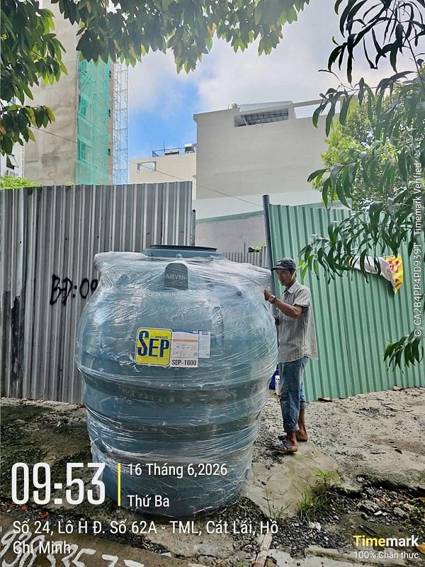 Giao hàng Bồn tự hoại Wavelife 1600L Giao hàng Bồn tự hoại Wavelife 1600L